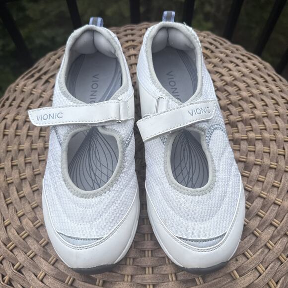 VIONIC Mary Jane Slip On Sneakers White Women’s SIZE 8.5 Comfort 1st Ray tech - Picture 4 of 16